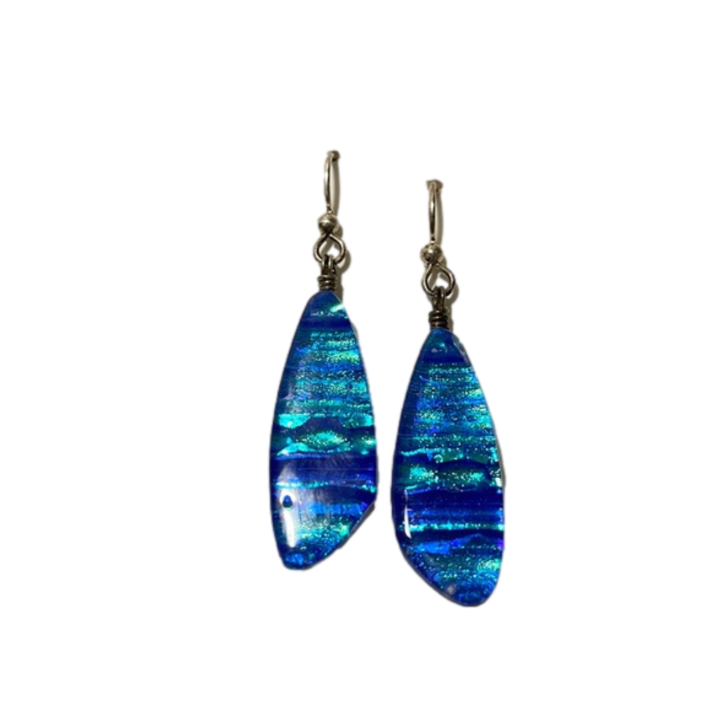 🐟 Sea of glass dichroic earrings